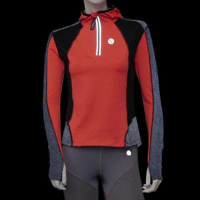 Ambition Reflective Women's Hoodie in Coral Glo Black