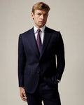 Anderson Flannel Virgin Wool Suit Jacket Navy