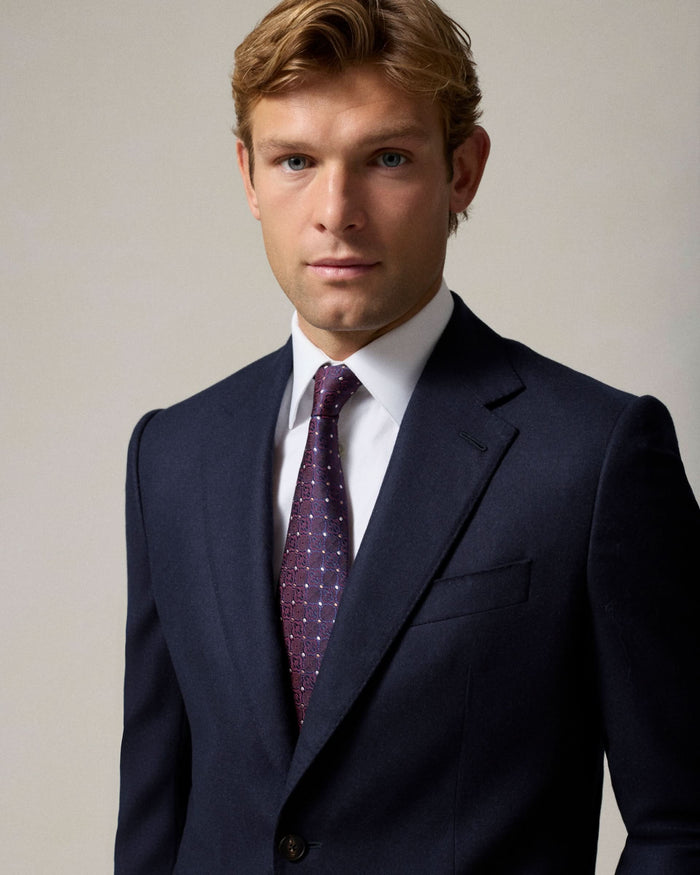 Anderson Flannel Virgin Wool Suit Navy