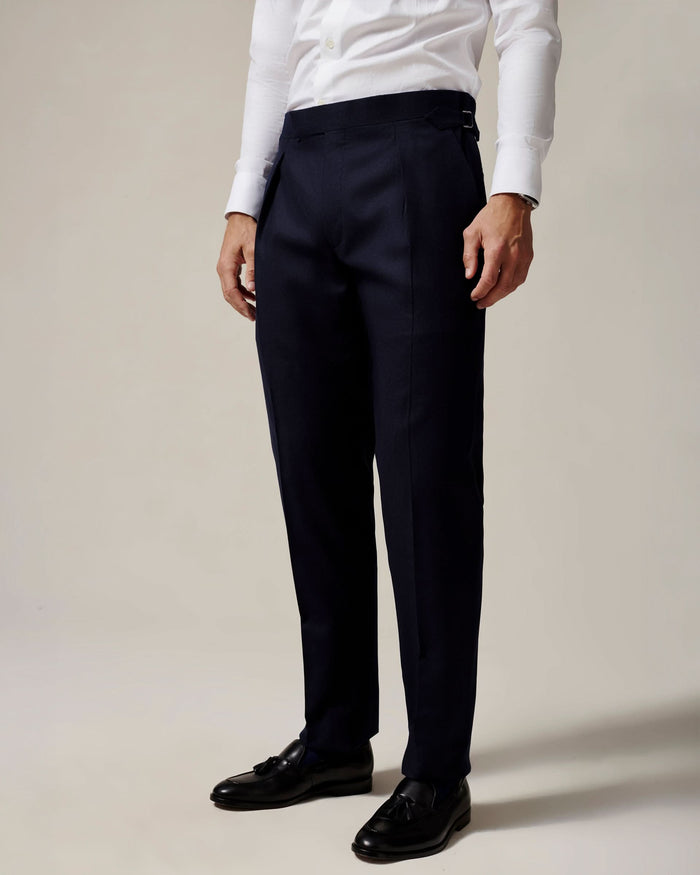 Anderson Flannel Virgin Wool Suit Navy