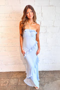 Andi Strapless Dress, Strapless Dress, Maxi Dress, Wedding Guest Dress, Adeline Boutique, Dallas Boutique, Boutique Dresses