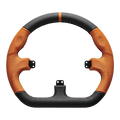 Asetek SimSports closed D orange leather rim - Sim Race Webshop B.V.