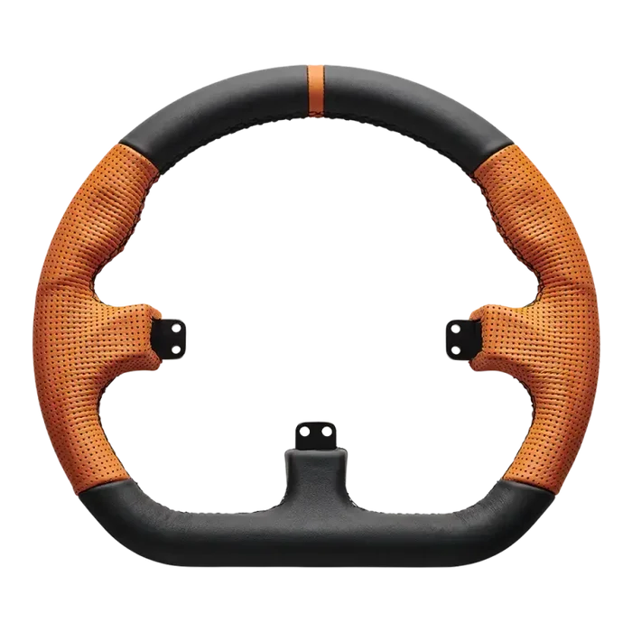 Asetek SimSports closed D orange leather rim - Sim Race Webshop B.V.