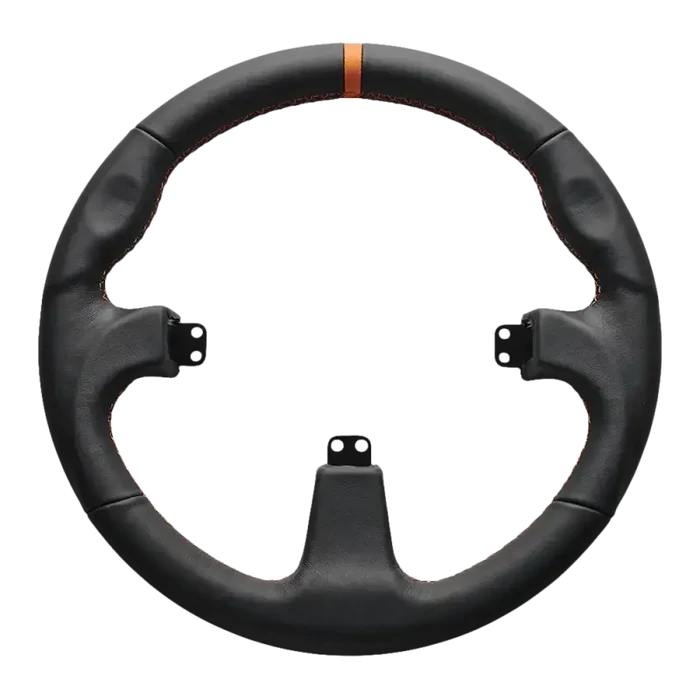 Asetek SimSports Round Black Leather Steering Wheel Rim - Sim Race Webshop B.V.