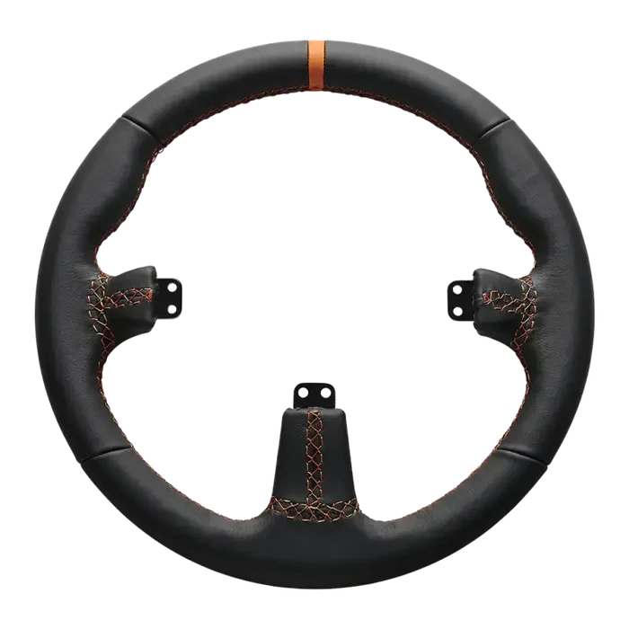Asetek SimSports Round Black Leather Steering Wheel Rim - Sim Race Webshop B.V.