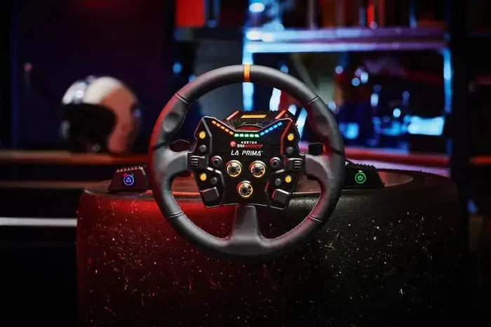 Asetek SimSports Round Black Leather Steering Wheel Rim - Sim Race Webshop B.V.