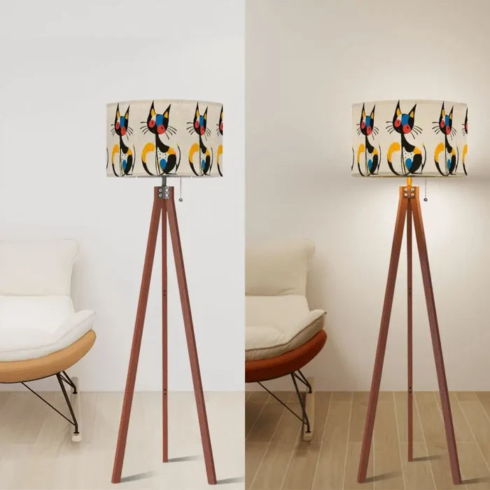 Atomic Cat Retro Scandi Tripod Floor Lamp - Midcentury Modern Lighting - retro floor lamps