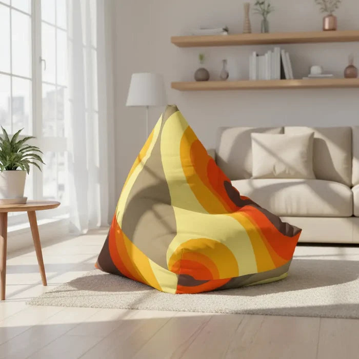 Atomic Era Bean Bag Chair Cover – 70s Midcentury Modern Accent - retro bean bag