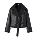 Autumn And Winter Short Flared Fur-Lined Coat With Collar BadAssWear.fi