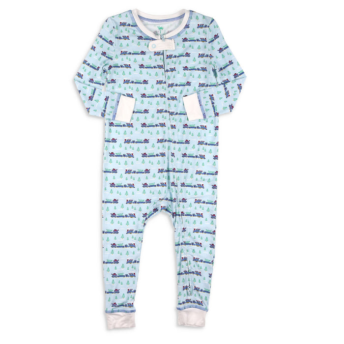 Bamboo Onesie - Christmas Trains