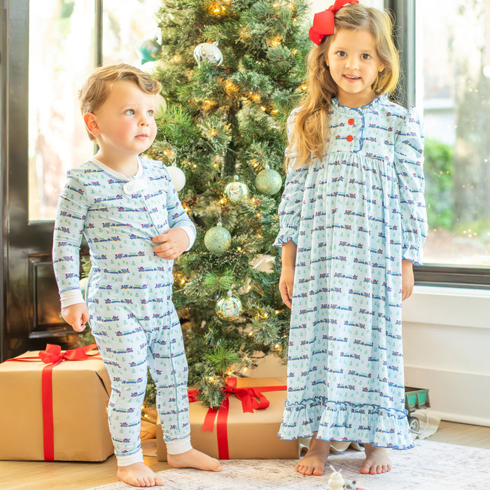 Bamboo Onesie - Christmas Trains