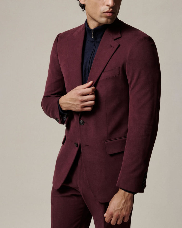 Barlow Moleskin Suit Burgundy