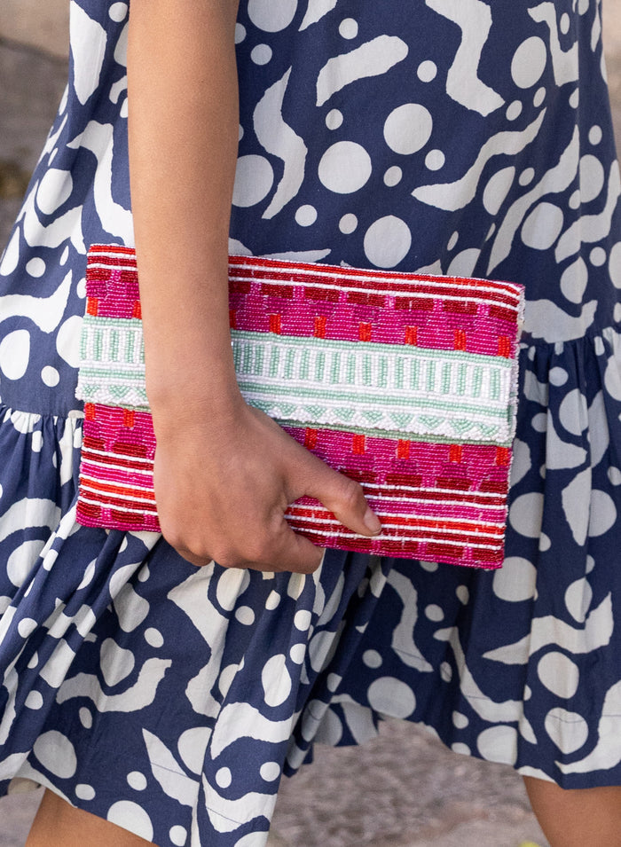 Beaded Envelope- Mezcal Red