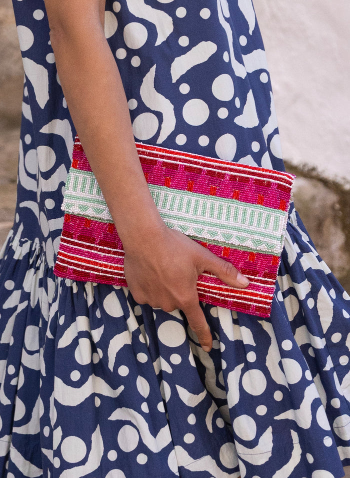 Beaded Envelope- Mezcal Red