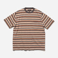 Beams Plus MULTI STRIPE POCKET T-SHIRT - GREY/WHITE-ORANGE