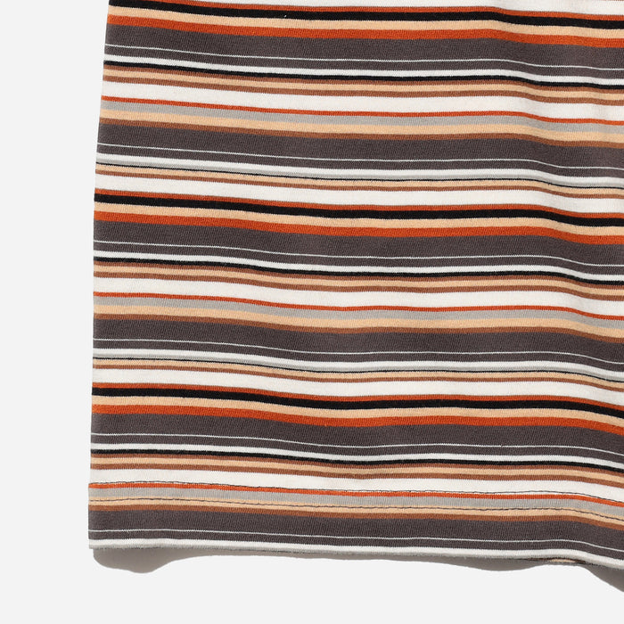 Beams Plus MULTI STRIPE POCKET T-SHIRT - GREY/WHITE-ORANGE