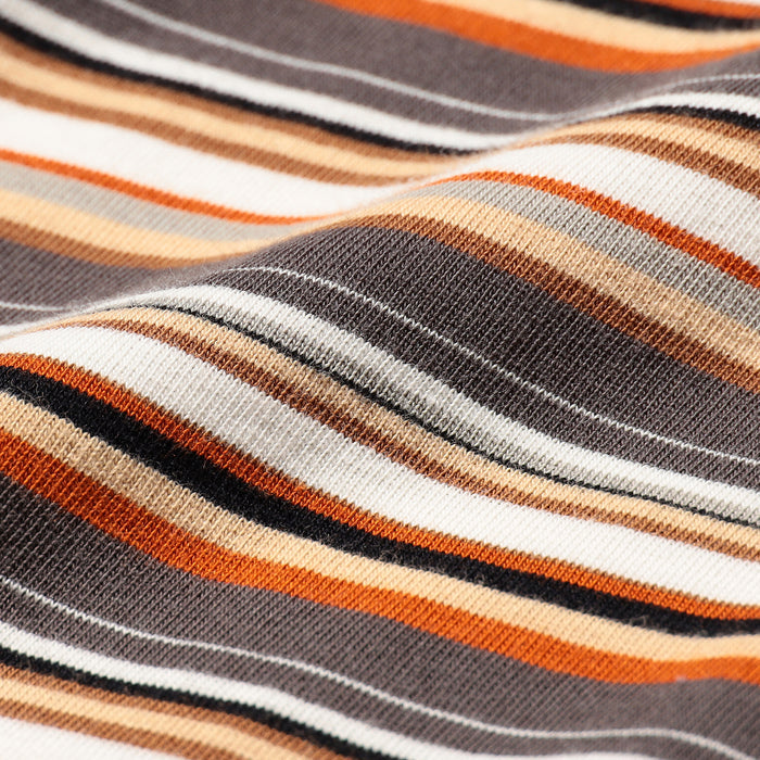 Beams Plus MULTI STRIPE POCKET T-SHIRT - GREY/WHITE-ORANGE