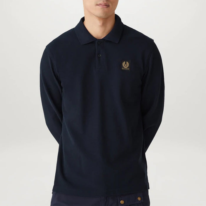 Belstaff - LS Patch Polo Shirt in Dark Ink - Nigel Clare