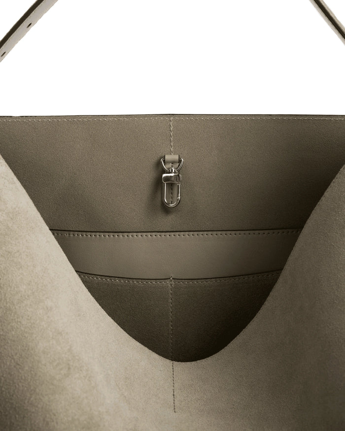 Belted Suede Tote – Adjustable Desert Tan Shoulder Bag