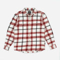BIG POCKET FLANNEL SHIRT - WHITE/BRANDY BROWN