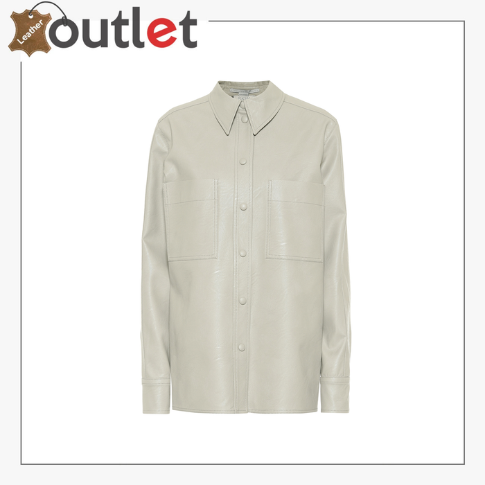 Blaine pleated faux leather shirt