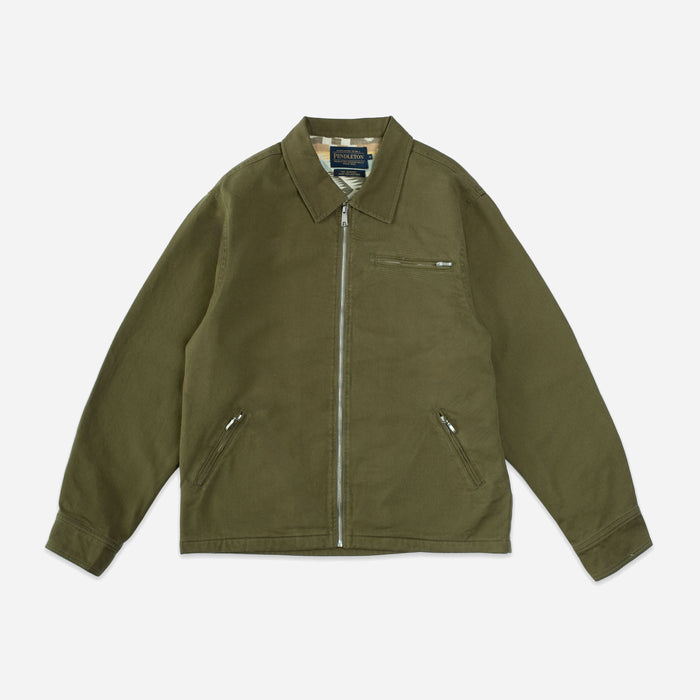 BLANKET LINED CANVAS JACKET - SAGE GREEN