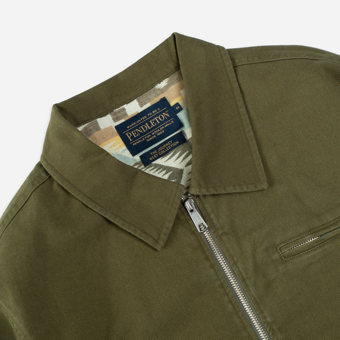 BLANKET LINED CANVAS JACKET - SAGE GREEN
