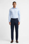 Men's Blutailor Light Blue Semi-Spread Italian Collar Shirt crafted from premium Giza cotton, featuring a crisp light blue finish, tailored fit, semi-spread Italian collar, and a refined design ideal for formal, business, and smart-casual occasions.