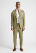 Blutailor Pistachio Olive Linen 2 piece suit