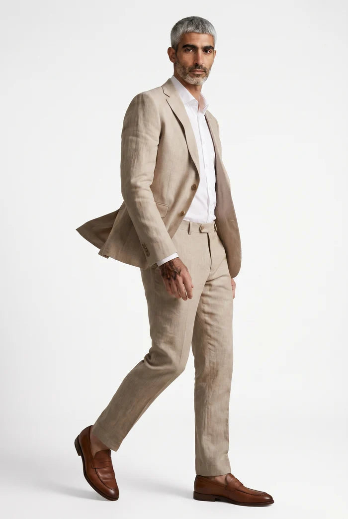 Blutailor Taupe Linen 2 piece suit