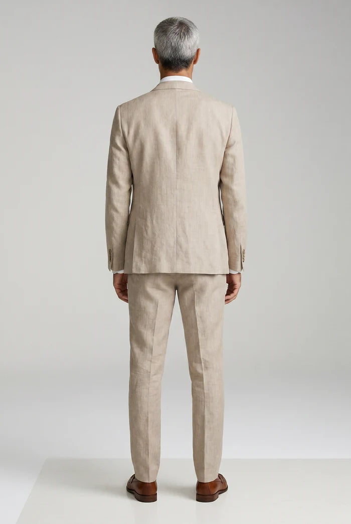 Blutailor Taupe Linen 2 piece suit