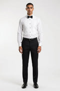 Blutailor white pleated tuxedo shirt in premium fabric with a custom tailored fit, featuring elegant pleat detailing and a crisp finish for a refined formal look.