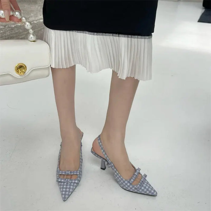 Bow Knot Slingback Heels fashionnsio