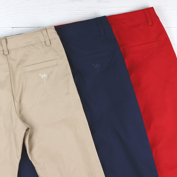 Boys Button Pants - Khaki Twill