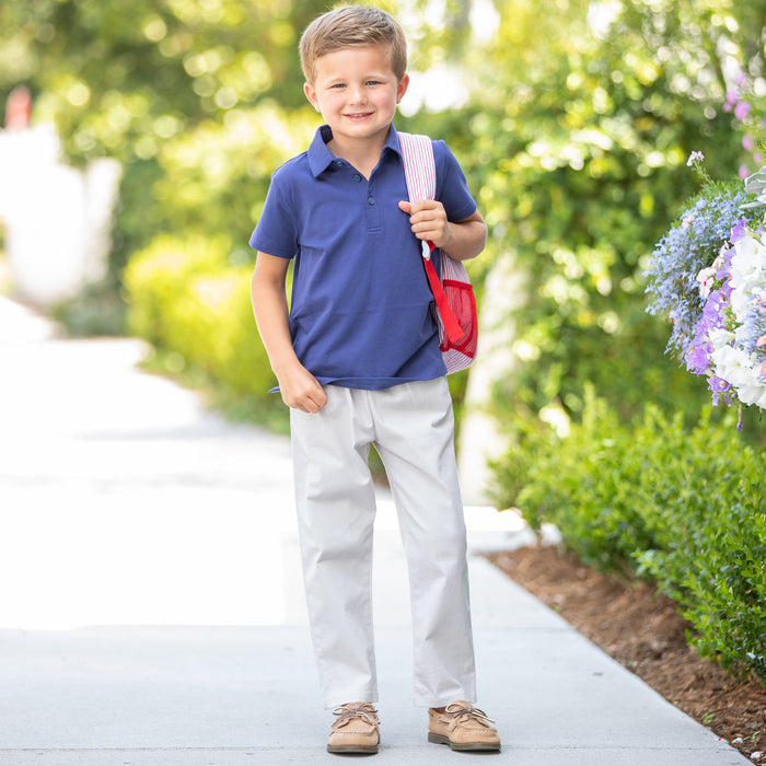 Boys Classic Uniform Polo - Navy Knit