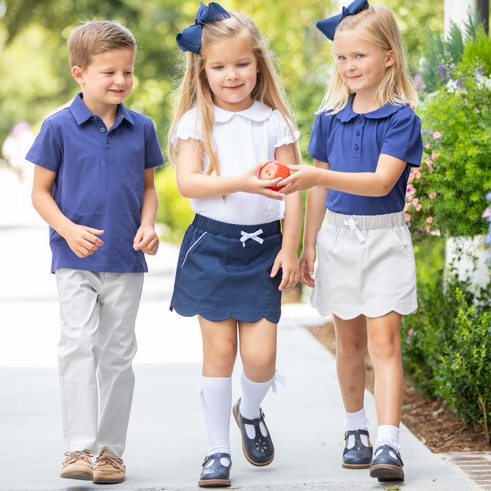 Boys Classic Uniform Polo - Navy Knit