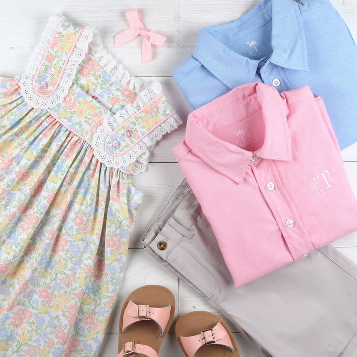 Boys Oxford Button Down - Palmetto Pink
