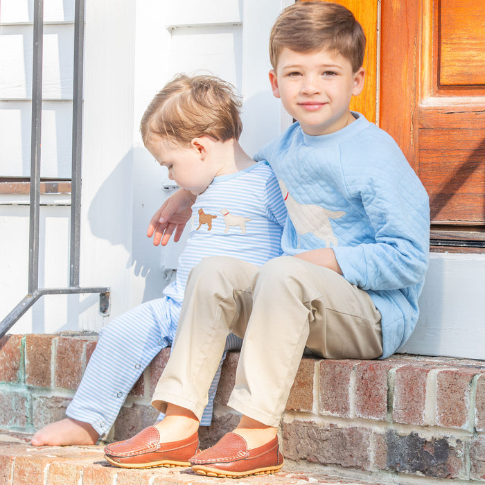 Boys Quilted Dog Pullover - Blue Lagoon