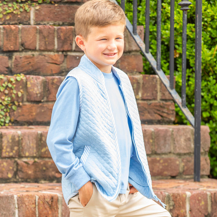 Boys Quilted Vest - Blue Lagoon