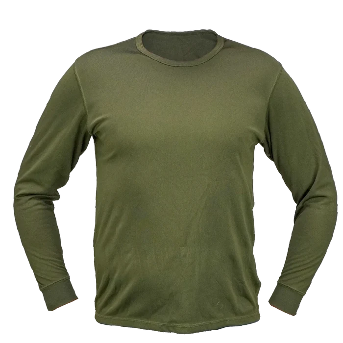 British Army Olive Thermal Flece Lined Undershirt - British Army Surplus - Base Layers