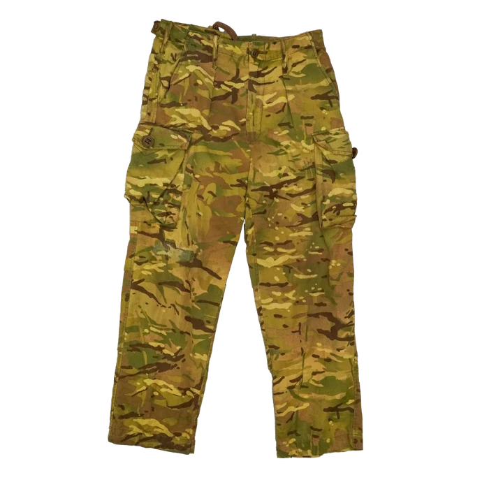 British MTP Yellow Dyed Barracks Trousers - 80cm, Medium - Film Production Used - Combat Trousers