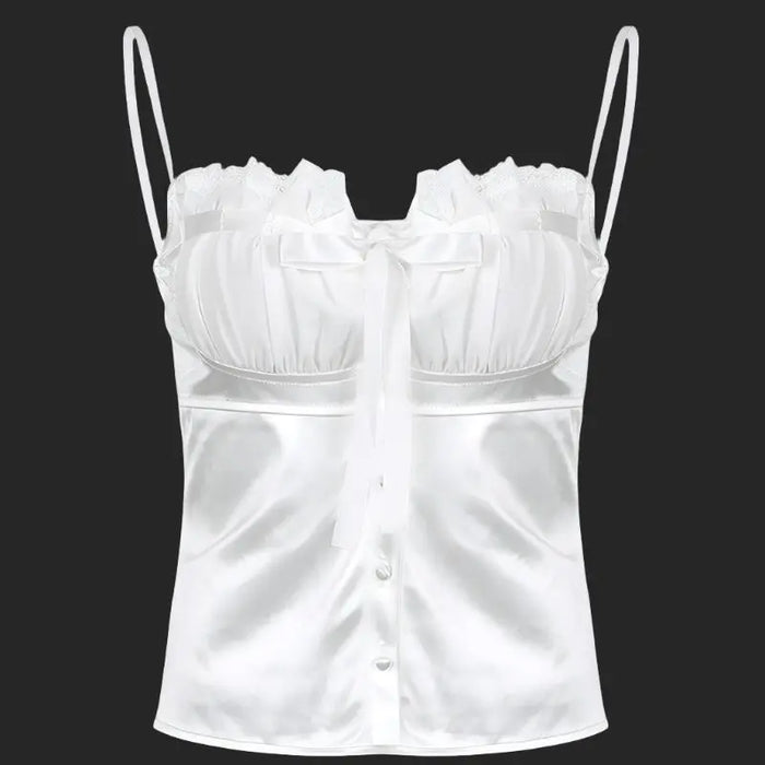Bow Lace Button Top fashionnsio