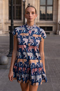 Cap Sleeve Mini- Raj Navy