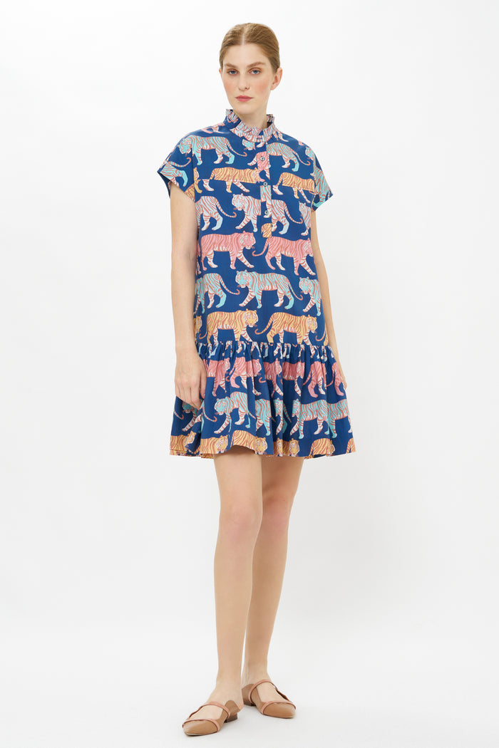 Cap Sleeve Mini- Raj Navy