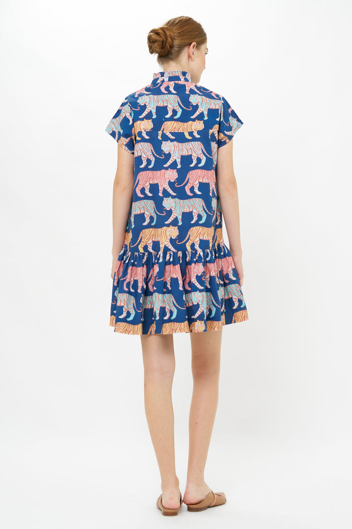 Cap Sleeve Mini- Raj Navy
