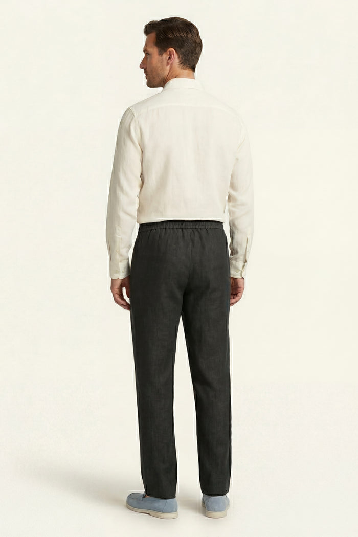 Catania Linen Pantalon Black