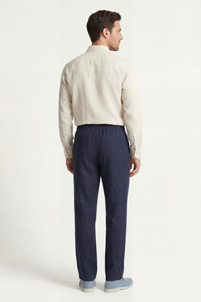 Catania Linen Pantalon Blue