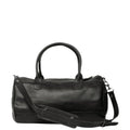 Classic Leather Gym Duffel Bag - Black