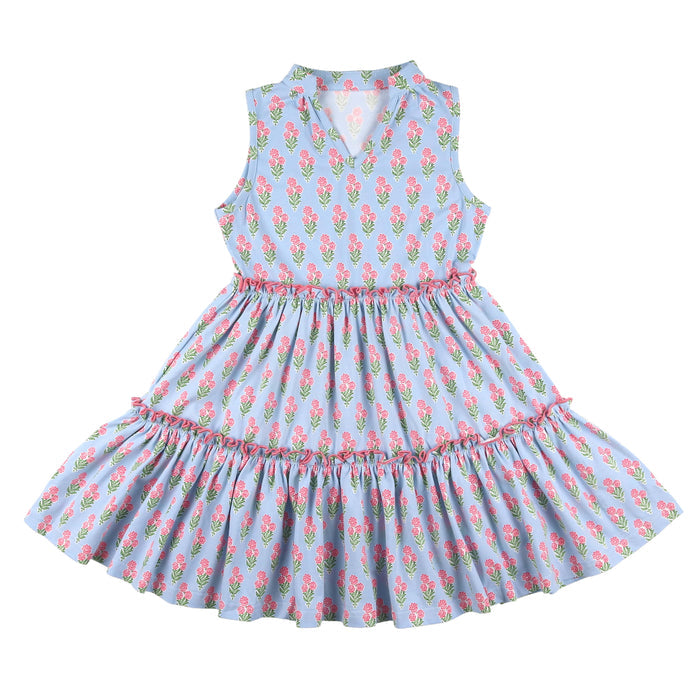 Coral Bouquet Tier Dress