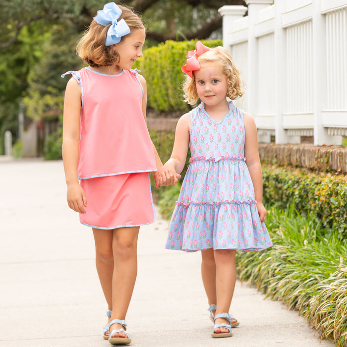 Coral Bouquet Tier Dress
